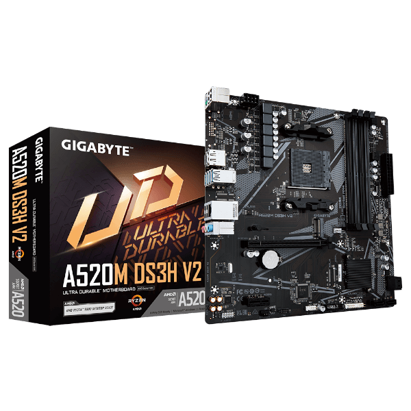 לוח אם GIGABYTE A520M DS3H V2 1.0 AM4 AMD MICRO-ATX