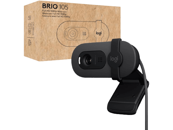 מצלמת רשת LOGITECH BRIO 105 FHD Built in Mic Auto Brightness