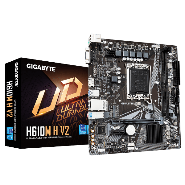 לוח לאינטל דור 12-14 Gigabyte H610M H V2 DDR5 VGA HDMI
