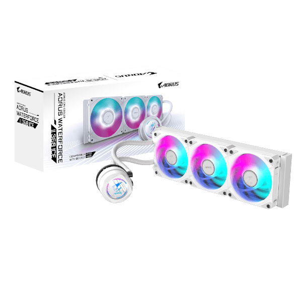 נוזלי משולש לבן Gigabyte AORUS WATERFORCE II 360 ICE 360mm ARGB