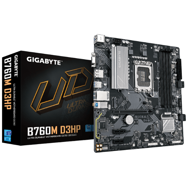 לוח אם אינטל Gigabyte B760M D3HP DDR5 VGA HDMI DP LGA1700