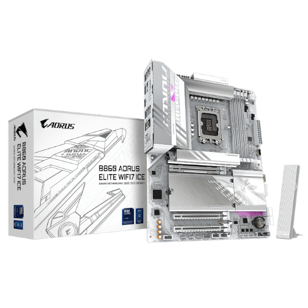 לוח למעבד דור 15 Gigabyte B860 A ELITE WIFI7 ICE ATX 2.5GB LAN