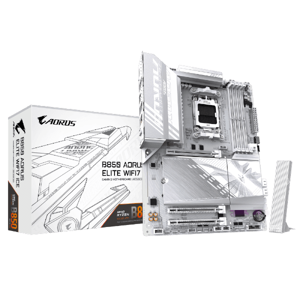לוח אם GIGABYTE B850 AORUS ELITE WIFI7 ICE DDR5 AM5 BT 2.5GBE LAN