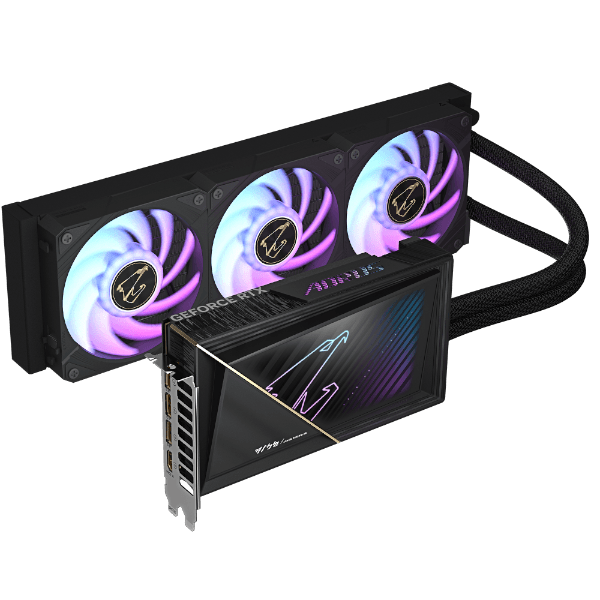 כ.מסך AORUS GeForce RTX 5080 XTREME WATERFORCE 16G 360MM RADIATOR