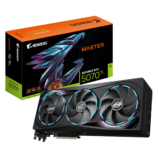 כרטיס מסך GIGABYTE AORUS GeForce RTX 5070 Ti MASTER 16G