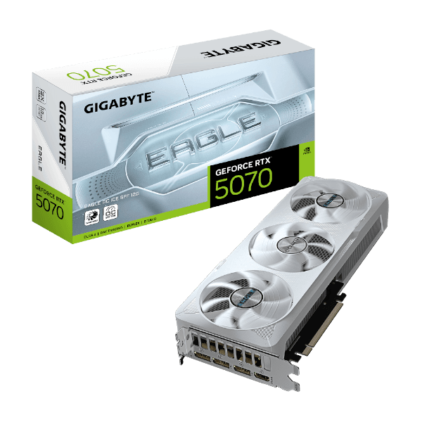 כ.מסך GIGABYTE GeForce RTX 5070 EAGLE OC ICE SFF 12G