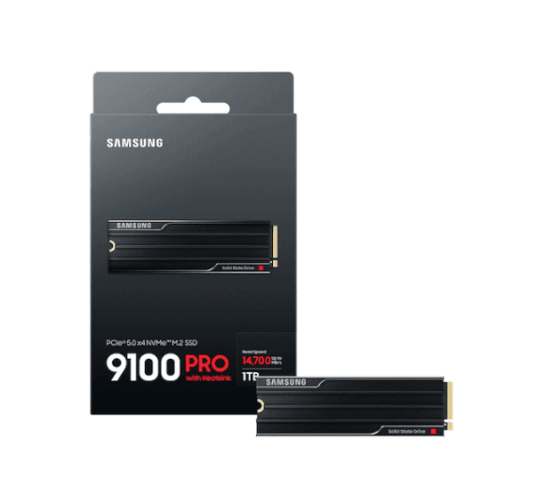 דיסק פנימי Samsung 9100 PRO W/Heatsink 1TB Gen5 M.2 NVME 2.0