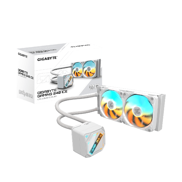 קירור נוזלי כפול Gigabyte Gaming 240 ICE 2XARGB 120MM Fan White