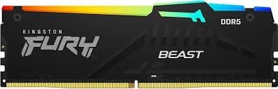 זכרון לנייח Kingston Fury Beast Black RGB 16GB 6400MHZ DDR5 C36