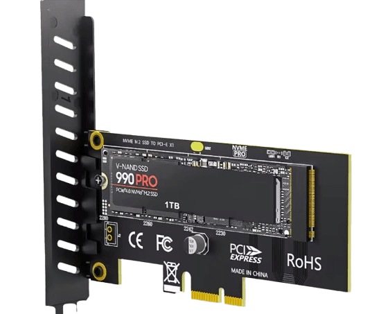 כרטיס הרחבה PCIe x1 to M.2 Adapter Support 2280 M.2