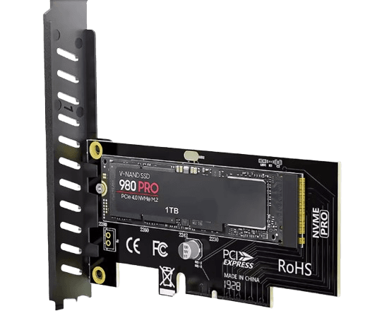 כרטיס הרחבה PCIe x4 to M.2 Adapter Support 2280 M.2