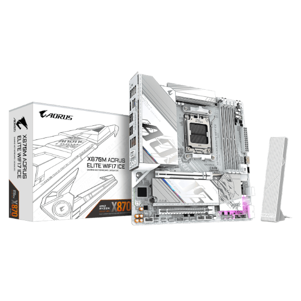 לוח אם Gigabyte X870M A ELITE WF7 ICE ATX AM5 DDR5 X3D PCIE5.0