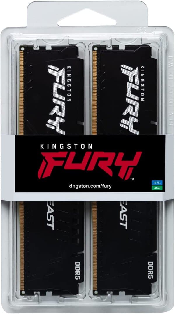זכרון לנייח Kingston Fury Beast 32GB 2X16 DDR5 6800Mhz C34