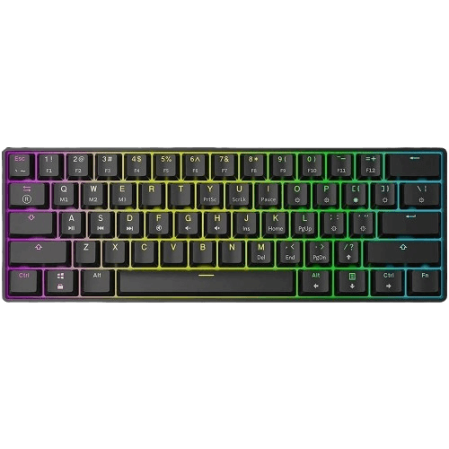 מקלדת גיימינג אופטו־מכנית שחורה SKYLOONG GK61 RGB Glacier Yellow