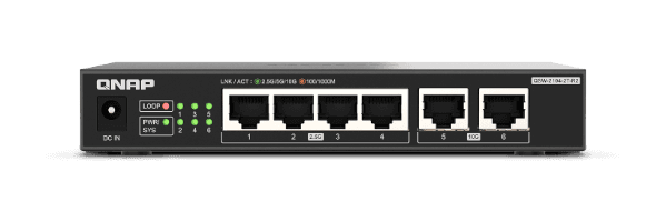 מתג לא מנוהל 2x10GbE + QNAP QSW-2104-2T-R2 4x2.5GbE